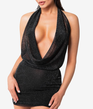 Noir Handmade F351 Sukienka mini tiulowa - XL czarny •N69.pl
