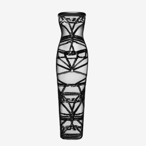 Noir Handmade Bondesque Opera Dress F358 długa suknia M czarny