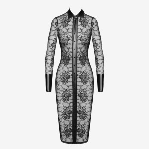 Noir Handmade Noirelle Lace ButtonUp F376 koronkowa sukienka L czarny