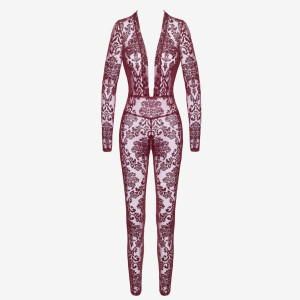 Noir Handmade Kink Royal F382 burgundowy kombinezon M Bordo