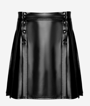 Noir Handmade Valor Powerwetlook Skirt czarny