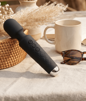 N69 Mini Wand masażer do ciała silikonowy USB czarny