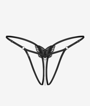 Obsessive Isseme stringi otwarte L/XL czarny