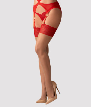 Obsessive Cupide Desir pończochy L/XL czerwony