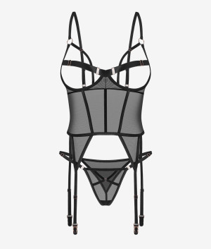 Freedom Euridia gorset i stringi XS/S czarny