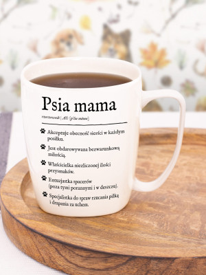 PSIA MAMA / kubek biały z uchem