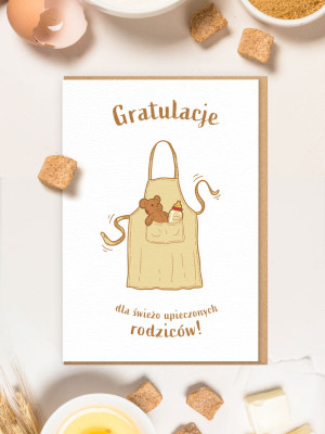 GRATULACJE DLA ŚWIEŻO UPIECZONYCH RODZICÓW / kartka na narodziny dziecka