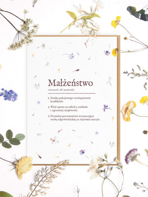 DEFINICJA MAŁŻEŃSTWA / kartka ślubna