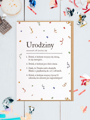 DEFINICJA URODZIN / kartka urodzinowa