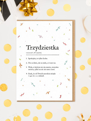 DEFINICJA TRZYDZIESTKI / kartka na 30. urodziny