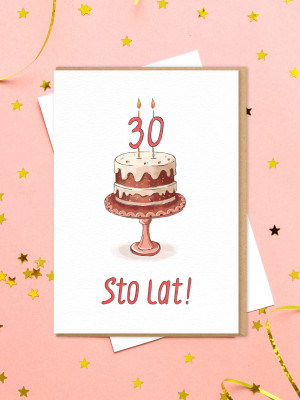 TORT / 100 LAT/ kartka na 30. urodziny