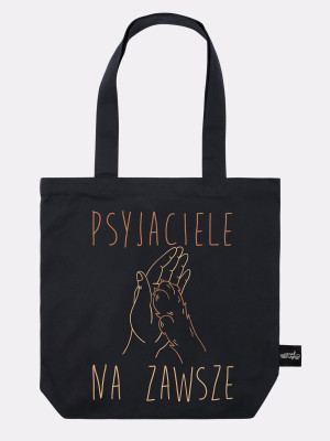 PSYJACIELE NA ZAWSZE / torba bawełniana / czarna