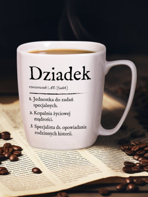DZIADEK / DEFINICJA DZIADKA / kubek biały z uchem