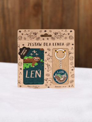 LEŃ / zestaw / brelok + skarpetki 36-40