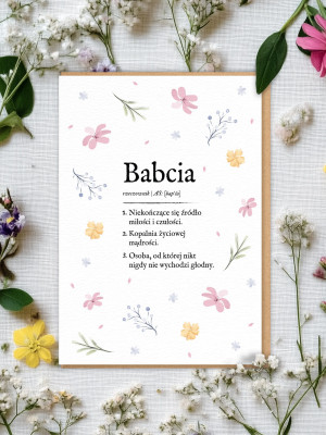 BABCIA / DEFINICJA BABCI / kartka okolicznościowa dla babci