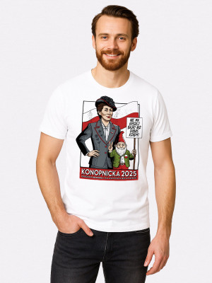 KONOPNICKA / KRASNAL+ / koszulka męska / biała