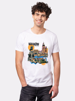 KRAKÓW – THE CITY OF KINGS / koszulka męska / biała