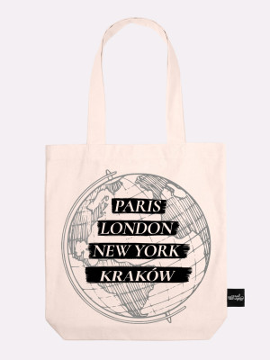 PARIS, LONDON, KRAKÓW / torba bawełniana / ecru
