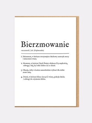DEFINICJA BIERZMOWANIA / kartka okolicznościowa