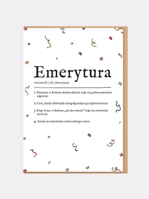 DEFINICJA EMERYTURY / kartka na emeryturę