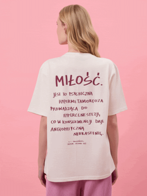 MIŁOŚĆ / Konstanty Ildefons Gałczyński / koszulka oversize unisex / złamana biel
