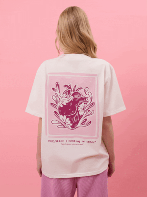 MIEJ SERCE / Adam Mickiewicz / koszulka oversize unisex / złamana biel