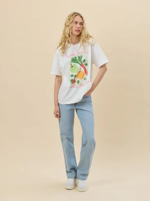 TUTTI FRUTTI / koszulka oversize unisex / złamana biel