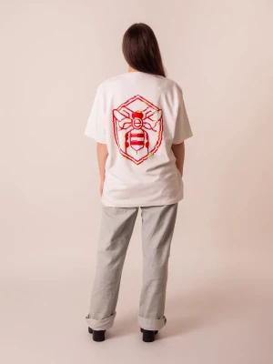 NASZA PRZYJAŹŃ / koszulka oversize unisex / złamana biel