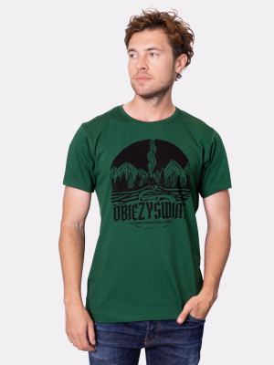 Prezent Dla Podróżnika - Prezent Dla Podróżnika - Prezent Dla Podróżnika OBIEŻYŚWIAT / koszulka męska / zielona