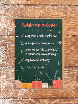 ŚWIĄTECZNE ZADANIA / kartka bożonarodzeniowa