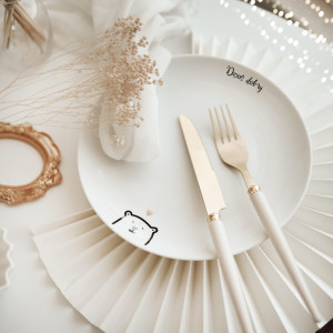 Talerz - Dzień dobry z Misiem ZŁOTE SERCE