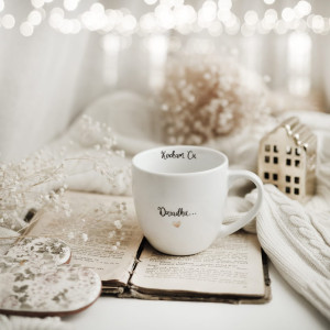 Biały kubek porcelanowy 300 ml - Kocham cię dziadku na dzień dziadka dla dziadka