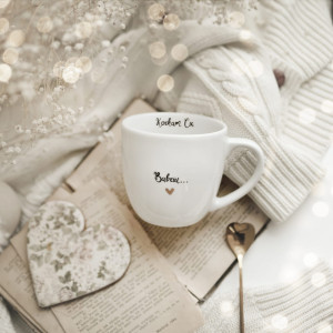 Biały Kubek Porcelanowy 300 ml - Napis Kocham Cię Babciu dla Babci na Dzień Babci