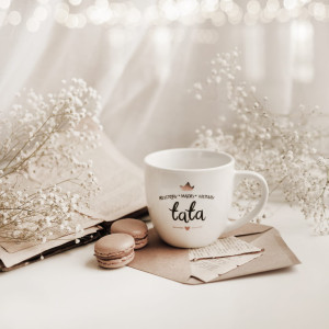 Kubek 300 ml - Przystojny, mądry, kochany Tata ZŁOTA KORONA