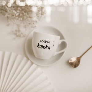 Filiżanka 100 ml espresso ze spodkiem - Czarna kawka