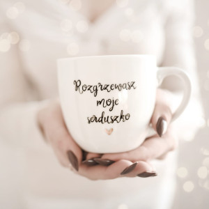 Kubek 300 ml - Rozgrzewasz moje serduszko ZŁOTE SERCE