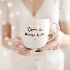 Kubek 300 ml - Imię + Udanego dyżuru! ZŁOTE SERCE
