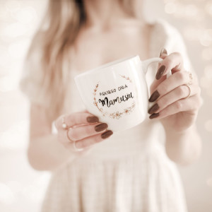 Biały kubek porcelanowy 300 ml - napis pięknego dnia mamusiu dla mamy na dzień matki