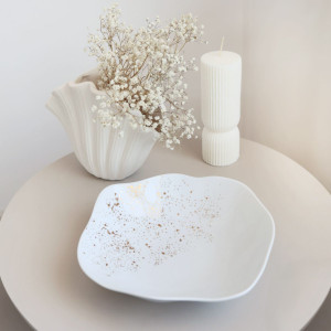 Asymetryczna miska - Nakrapiana złotem