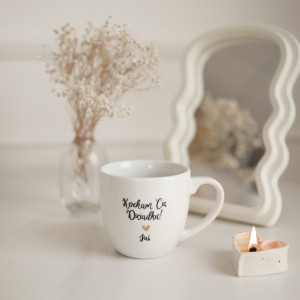 Kubek 300 ml - Kocham Cię Dziadku + Imię ZŁOTE SERCE