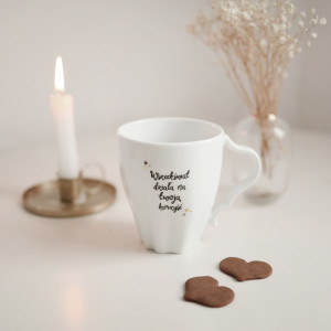 Asymetryczny kubek 300 ml - Wszechświat działa na twoją korzyść ZŁOTE GWIAZDKI