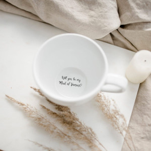 Kubek 500 ml - ZŁOTE SERCE + Will you be my Maid of Honour? NAPIS NA DNIE