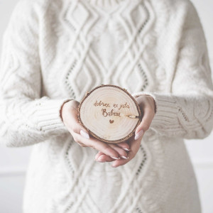 Podkładka drewniana pod kubek - Dobrze, że jesteś Babciu