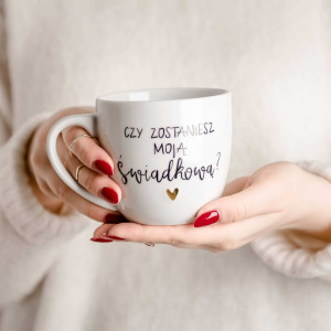 Kubek 300 ml - Czy zostaniesz moją świadkową? ZŁOTE SERCE