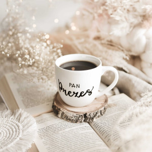 Biały kubek porcelanowy 300 ml - napis pan prezes dla szefa na dzień szefa