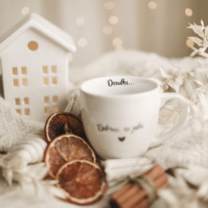 Biały Kubek Porcelanowy 300 ml - Napis Dziadku Dobrze, Że Jesteś na Dzień Dziadka dla Dziadka