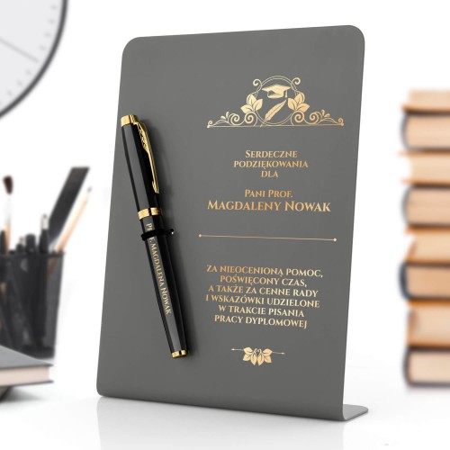 Pióro Parker IM czarne z dedykacją dla promotora - Podziękowanie
