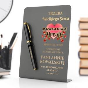 Pióro Parker IM czarne z dedykacją dla nauczyciela - Wielkie serce