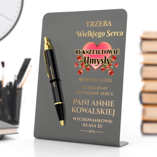 Długopis Parker z dedykacją na postumencie dla wychowawcy - Serce