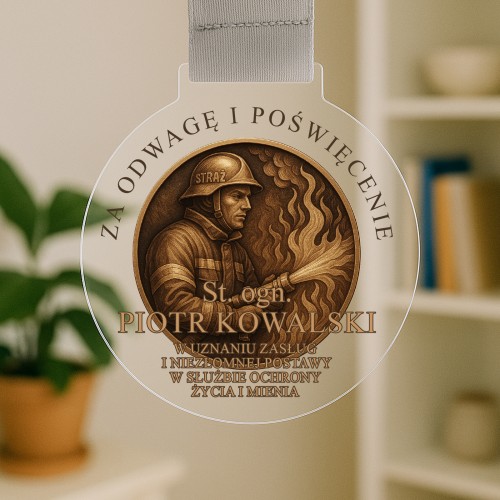 Medal za zasługi dla pożarnictwa z nadrukiem 10 sztuk - Strażak ochotnik